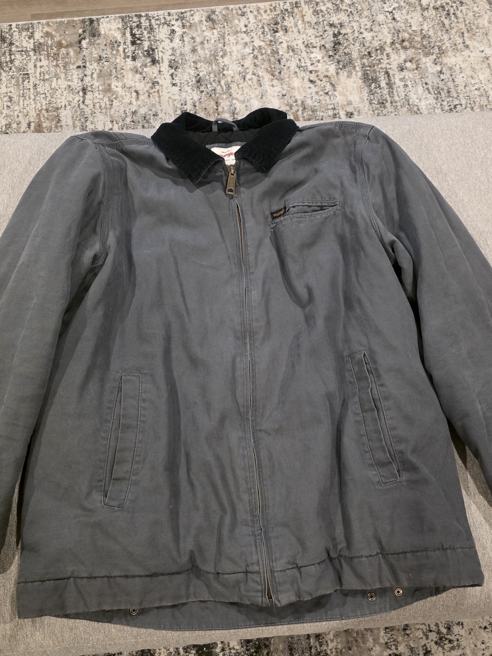 Wrangler Gray Jacket with Black Corduroy Collar